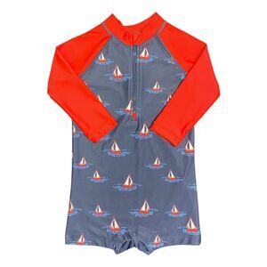 Member's Mark Baby Boys UPF 50+ Rashguard One-Piece Swimsuit - Boat